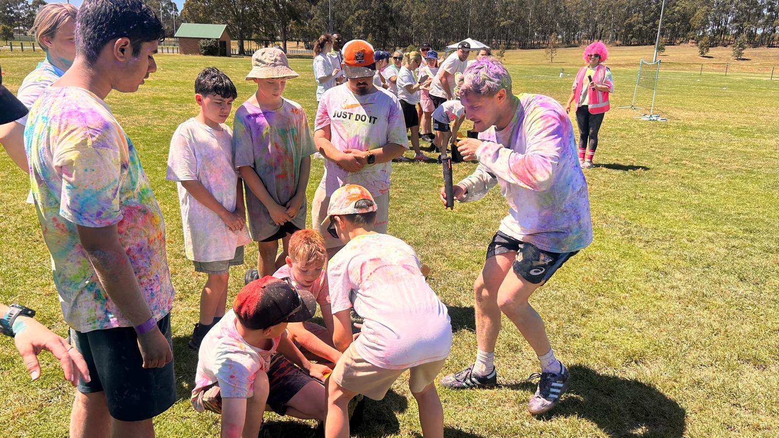 Runners covered head to toe in coloured powder