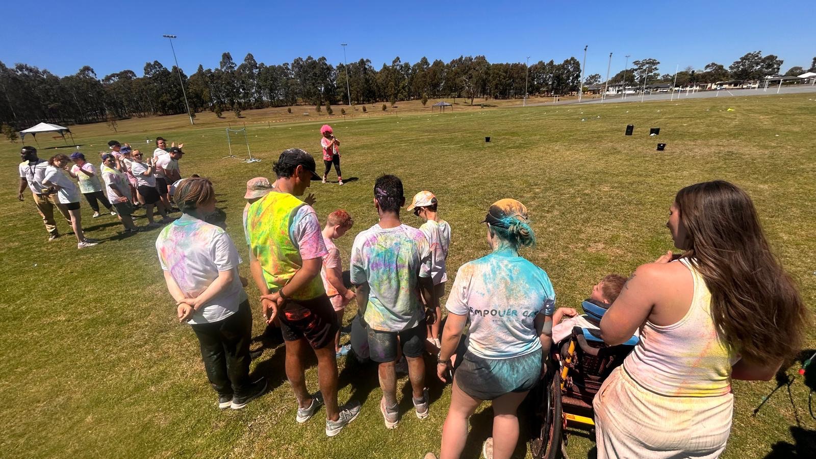 Families and runners spread across the oval at Jamison Park