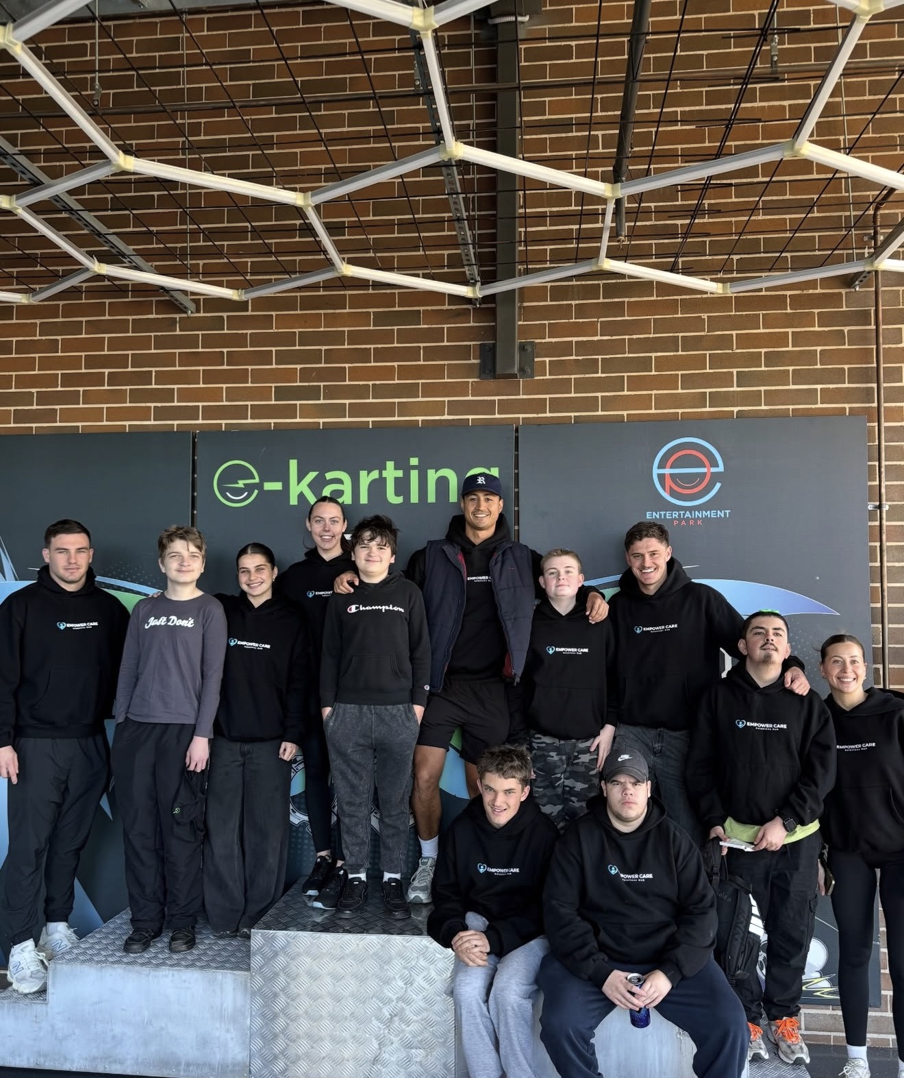 Empower Care teens group at e-karting